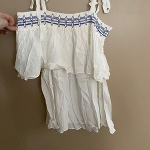 Blue and white blouse